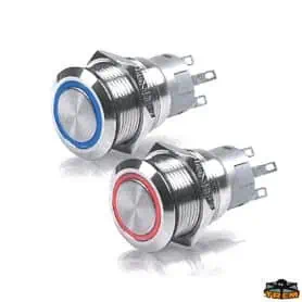 Stainless Steel Blue Crown 7Amp 12v ON-OFF Switch