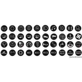 Set of 40 assorted marine stickers for Flat type 14.215.xx vandal-proof switches.