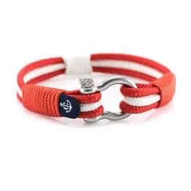 BRACCIALE YACHTING ROSSO BIANCO 3 FILI  MIS.21