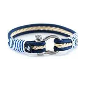 BRACCIALE YACHTHING BLU CORDA BIANCO MIS.21