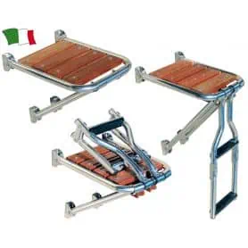Plancetta di poppa in acc.inox e legno vernic.29x39cm