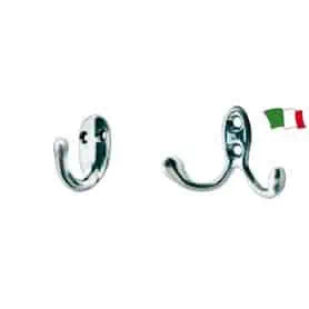APPENDIABITI IN OTTONE CROMATO - 2 GANCI - 40x60mm