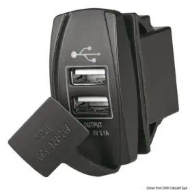 Power outlet with dual USB