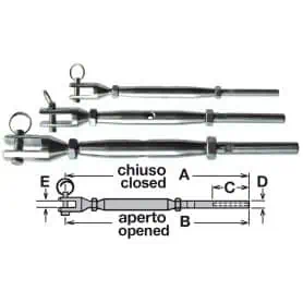 TENDITORE PER CAVO INOX mm. 4