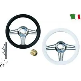 3-spoke polyurethane steering wheel, black.