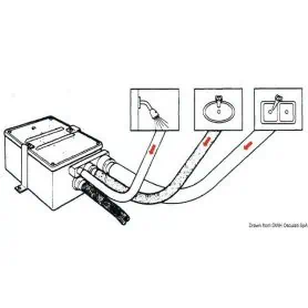 Gray water collection sump ATTWOOD, complete with automatic pump.