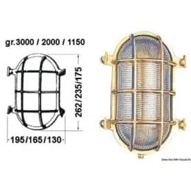 Lampada OLD MARINA a tartaruga ovale in ottone lucido