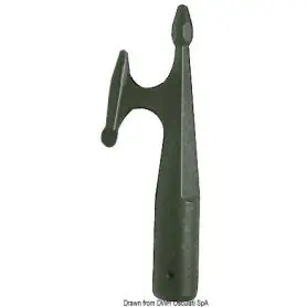 Black polypropylene docking hook.