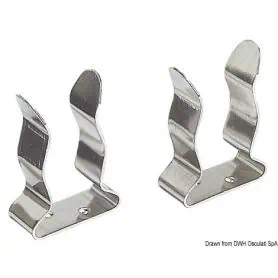 Clip in acciaio inox per bloccaggio ganci accosto, canne pesca ecc.