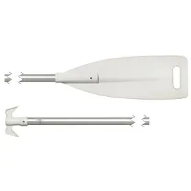 Pagaia con pala in ABS bianco e gancio d accosto in nylon terminale