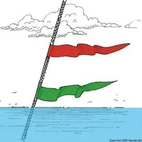 Rigging wind indicator ribbon.