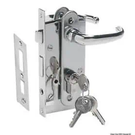 Recessed lock with security cylinder.