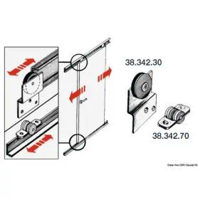 Rotaia e carrello per porte scorrevoli in acciaio inox