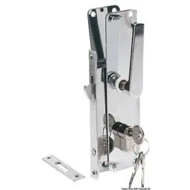 Recessed lock for sliding door with Yale key type.
