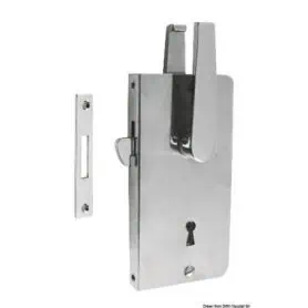 Recessed lock for traditional key-operated sliding door.