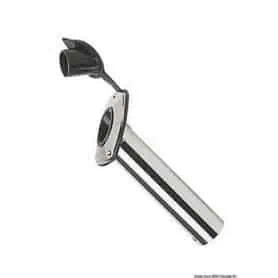 Recessed rod holder in chrome-plated brass.