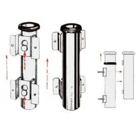 Retractable wall-mounted fishing rod holder.