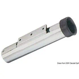 Retractable wall-mounted fishing rod holder.