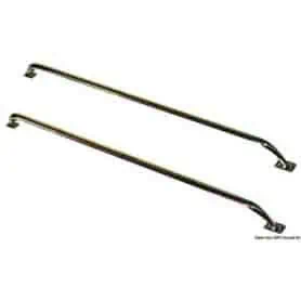 Stainless steel side grab rail with inclined uprights.