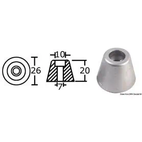 Replacement anode for Side-Power (Sleipner) bow/stern thruster propeller.