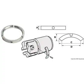 Anode for Sail Drive/Folding Propeller, 3-piece set.