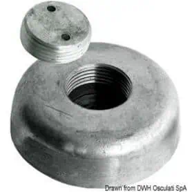 Anode with concealed fastening