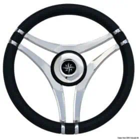 Impact steering wheel with stainless steel spokes.