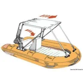 Telescopic awning for Roll-Bar in stainless steel or fiberglass tube.