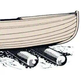 Rolling hoist for launching boats.