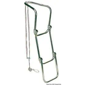 Foldable ladder for inflatable boats