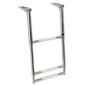 Telescopic ladder for swim platform
