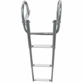Telescopic ladder with handles from the platform.