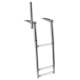 Telescopic ladder with handle for grip.