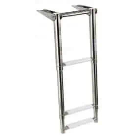 Telescopic ladder with integrated handle for grip.