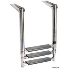 Telescopic ladder for swim platform with oval tubes and increased step.