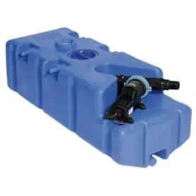 Black water tank with built-in WHALE macerator.