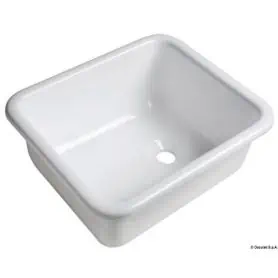 Lavello rettangolare in plexiglass bianco lucido