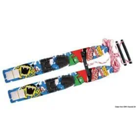 AIRHEAD Monsta Splash Trainer Skis in treated wood.