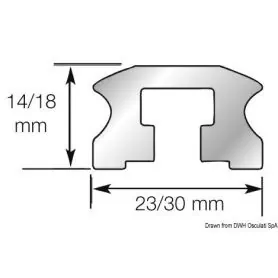 LEWMAR rail with sliding bolts