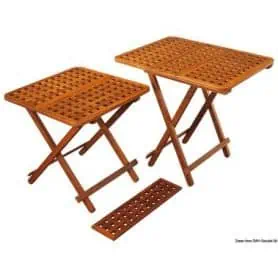 Foldable ARC table in Teak with insert for extension.