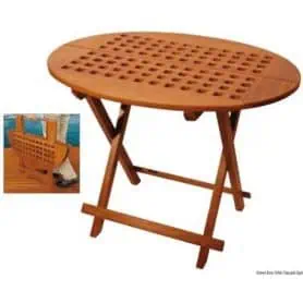ARC oval folding table in real Teak.