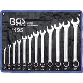 SERIE DA 12 CHIAVI COMBINATE DA 1-4" - 5-16" POLLICI