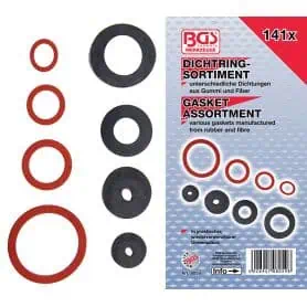 141 PIECES ASSORTMENT, RUBBER AND FIBER GASKETS