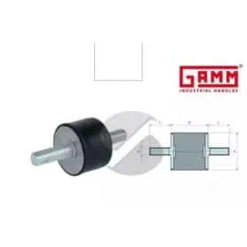 ANTI-VIBRATION SUPPORT CYLINDRICAL MM 40x30 M8