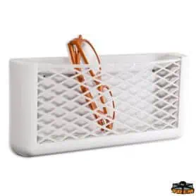 BLACK STORAGE POCKET WITH RUBBER MESH