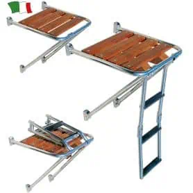 Plancetta di poppa in acciaio inox 46x51cm