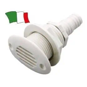 Sfiato ABS bianco ovale portagomma a 90° D.17/19mm