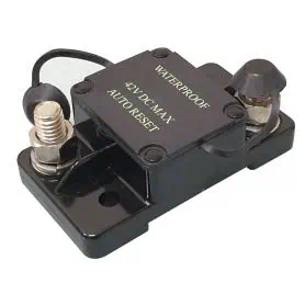 Stainless steel magnetothermal circuit breaker for winch, bow thruster, and gangway protection.