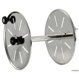 Polished stainless steel rope drum