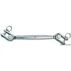 Tensioner with two hinged forks.